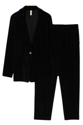 Fløjlslook sæt med blazer og bukser